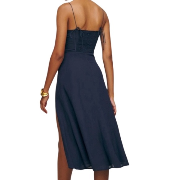 NWT Reformation Juliette Navy Dress - Sz 10 - Picture 2 of 9